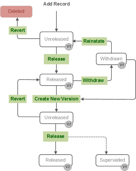 Record version control life cycle